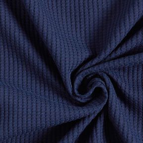 Jersey de coton gaufré uni – bleu marine, 