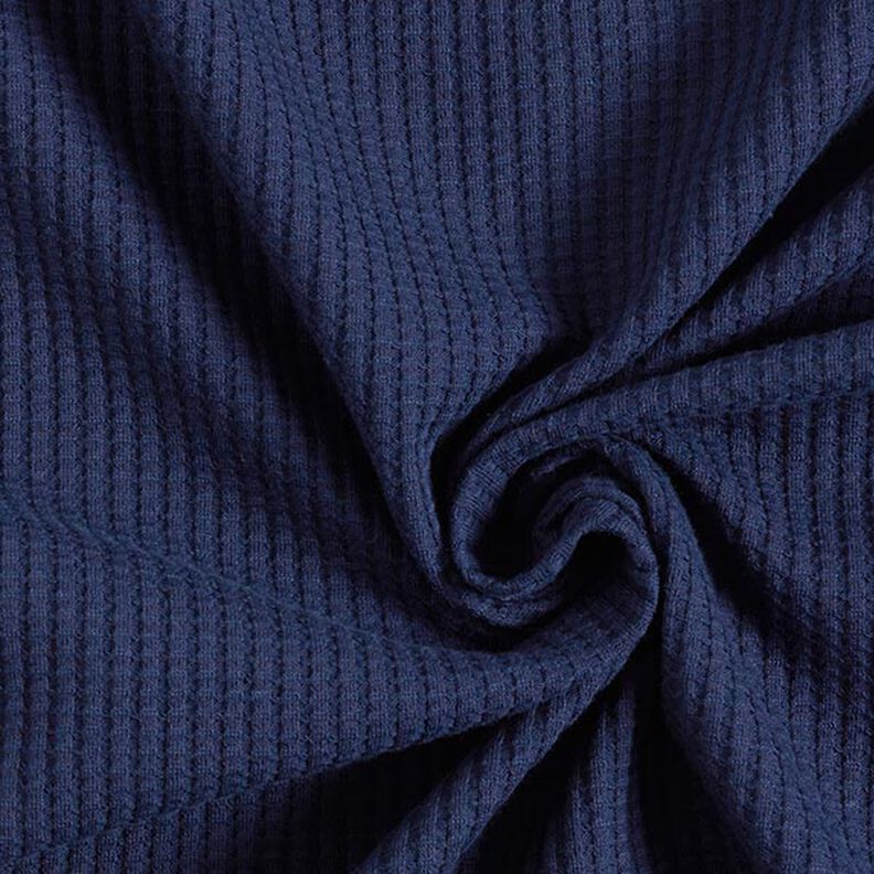 Jersey de coton gaufré uni – bleu marine,  image number 1