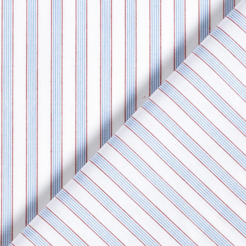 Tissu en coton Rayures bicolores – blanc/bleu clair,  image number 4