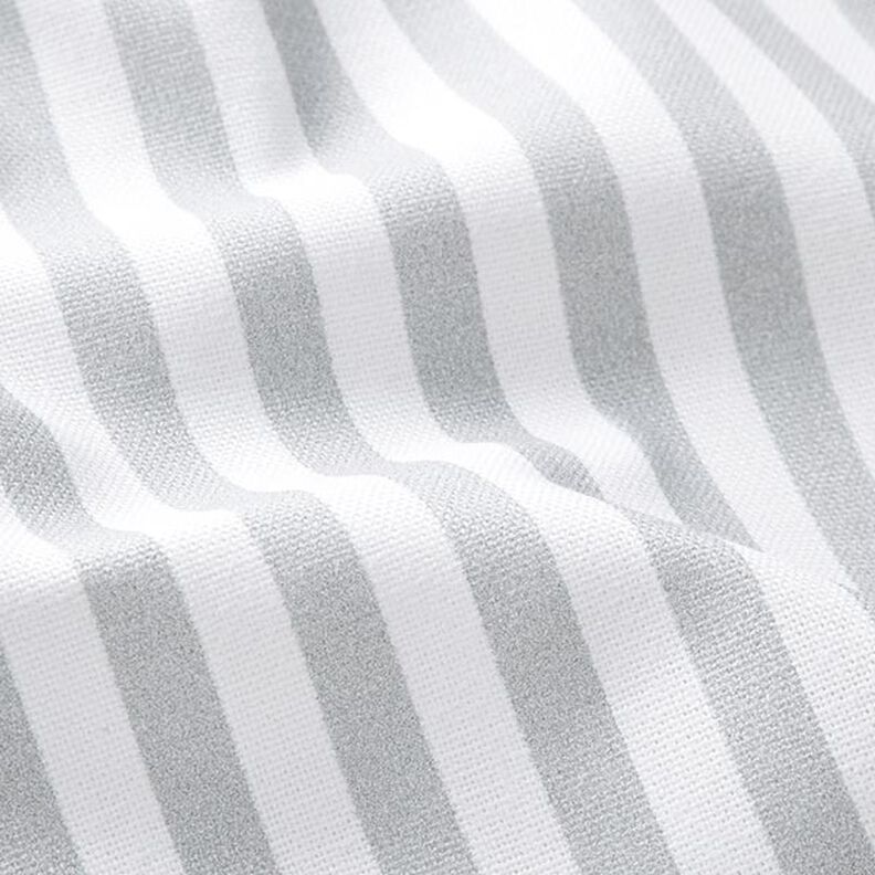 Tissu de décoration Semi-panama rayures verticales – gris clair/blanc,  image number 2