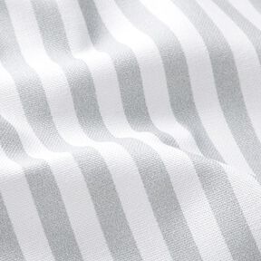 Tissu de décoration Semi-panama rayures verticales – gris clair/blanc | Reste 50cm, 