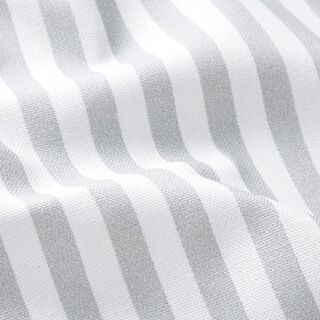 Tissu de décoration Semi-panama rayures verticales – gris clair/blanc, 