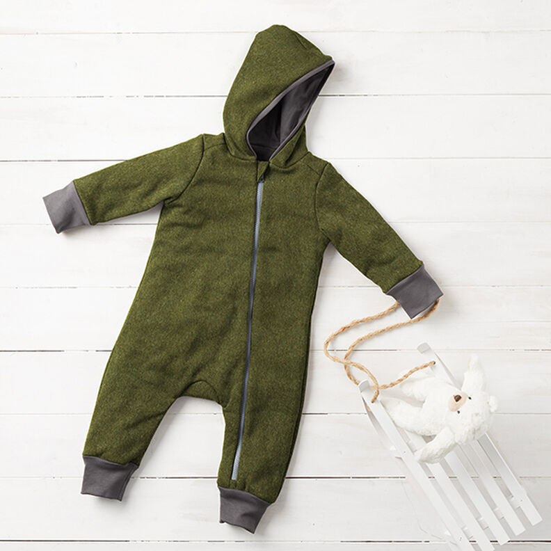 Loden de laine foulé Chiné – olive,  image number 8