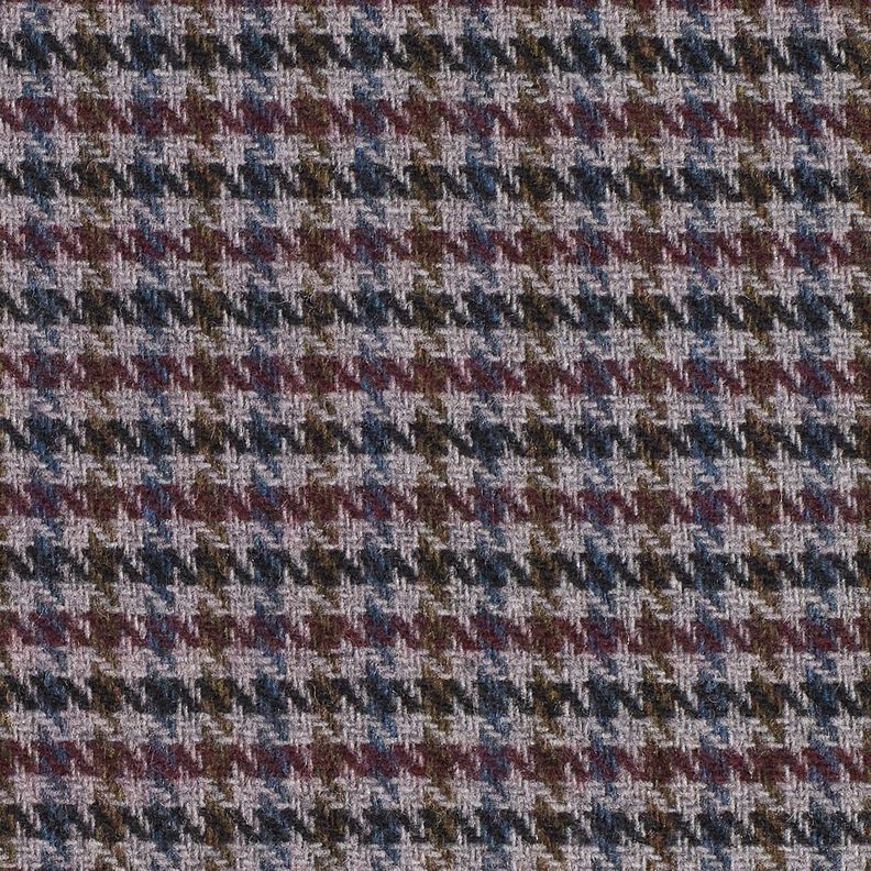 Tissu pour manteau Mélange de laine petit pied-de-poule – merlot/argent, image number 1