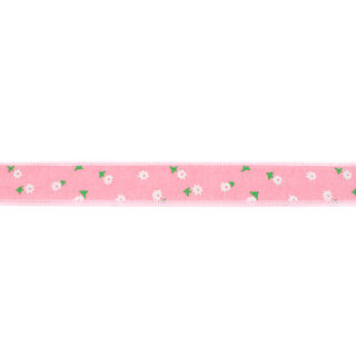 Ruban tissé Chambray Petites fleurs – rose, 