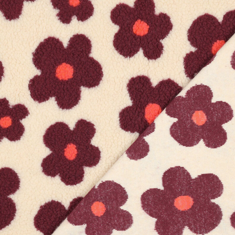 Ourson Fleurs | Poppy Fabrics – noix de cajou/rouge bordeaux,  image number 5