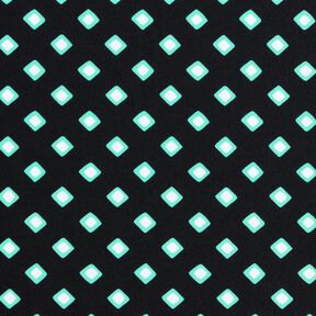 Tissu de maillot de bain Losanges rétro – noir/menthe poivrée, 