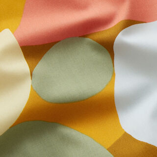 Popeline de coton Formes abstraites | Nerida Hansen – olive/homard, 
