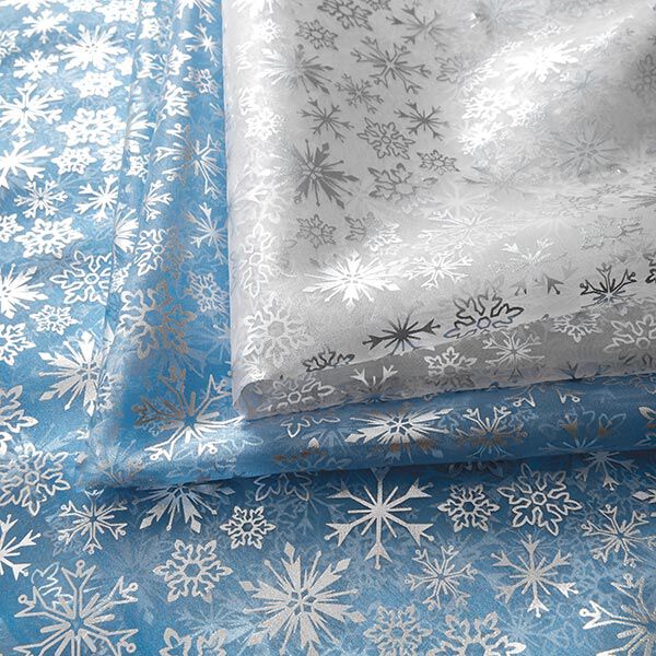 Organza flocons de neige – bleu clair,  image number 6