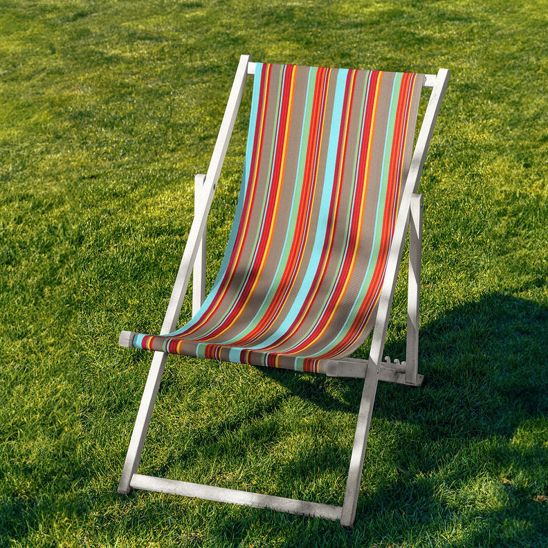 Extérieur Tissu pour chaise longue Rayures verticales 44 cm – taupe/turquoise clair,  image number 5