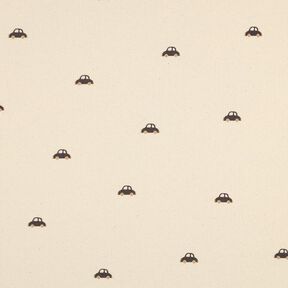 GOTS Jersey côtelé Petites voitures | Poppy Fabrics – crème/marron noir, 