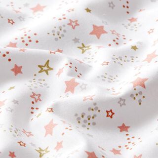 Popeline coton Ciel étoilé – blanc/rose, 