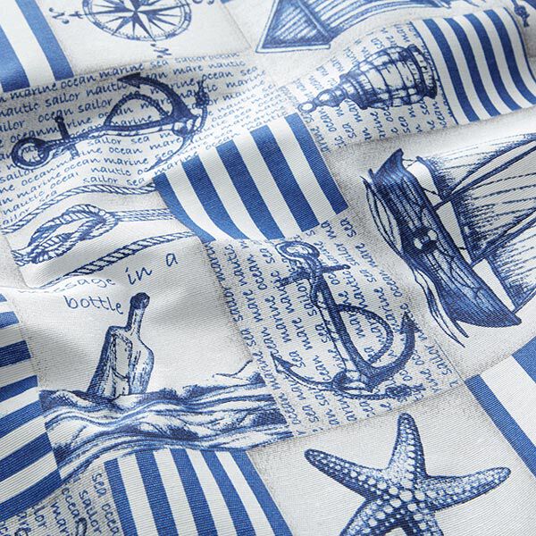 Coton enduit maritime – bleu acier/nature,  image number 2