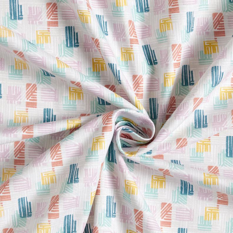 Tissu en coton Cretonne formes hachurées – argent/violet pastel,  image number 3