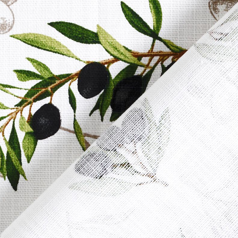 Tissu de décoration Panama Olives – blanc/noir,  image number 4