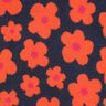 Ourson Fleurs | Poppy Fabrics – bleu marine/orange,  thumbnail number 1