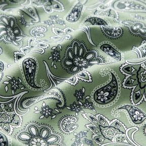 Jersey coton Paisley – roseau/blanc, 