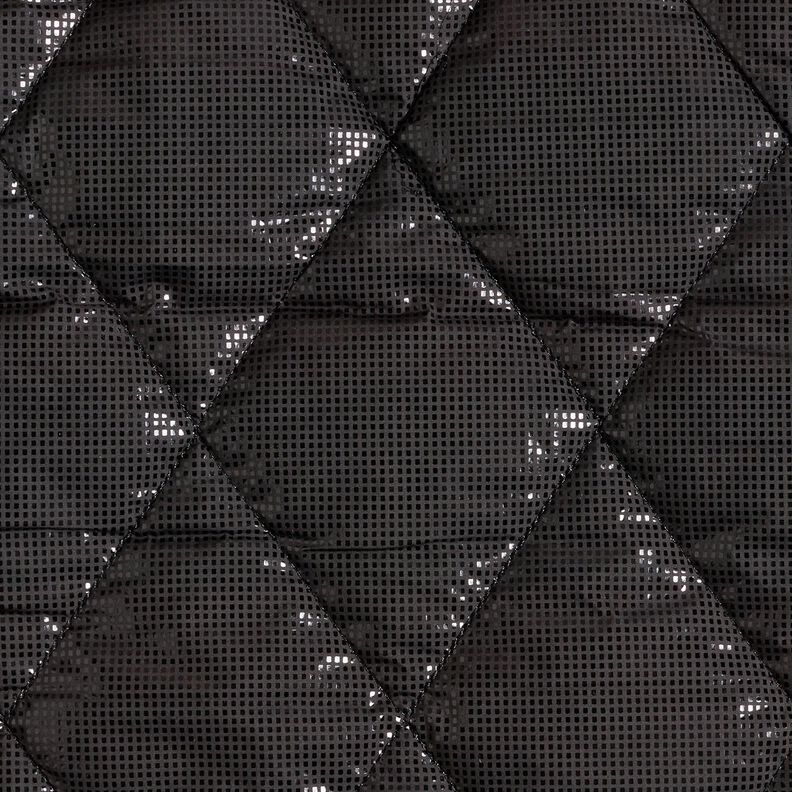 Tissu matelassé Losanges légèrement brillants – noir,  image number 1