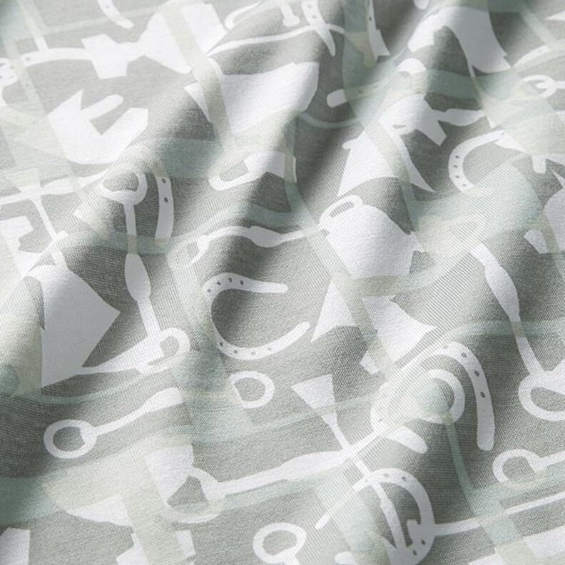 Jersey coton équitation – gris clair,  image number 2