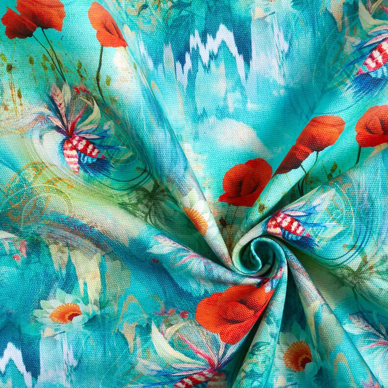 Sacs Panel Canvas Coquelicots colorés – bleu noir/rouge feu, image number 5