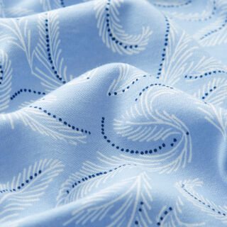 Jersey de coton Plumes abstraites – bleu clair, 
