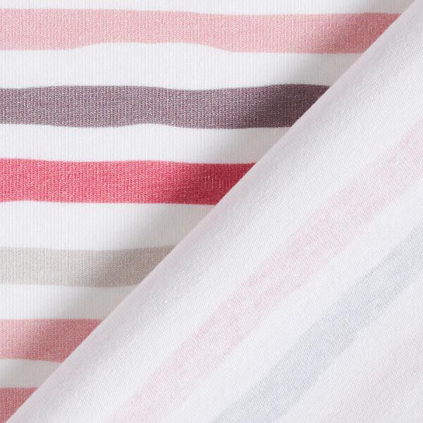 Jersey coton Rayures Impression numérique – écru/rose,  image number 4