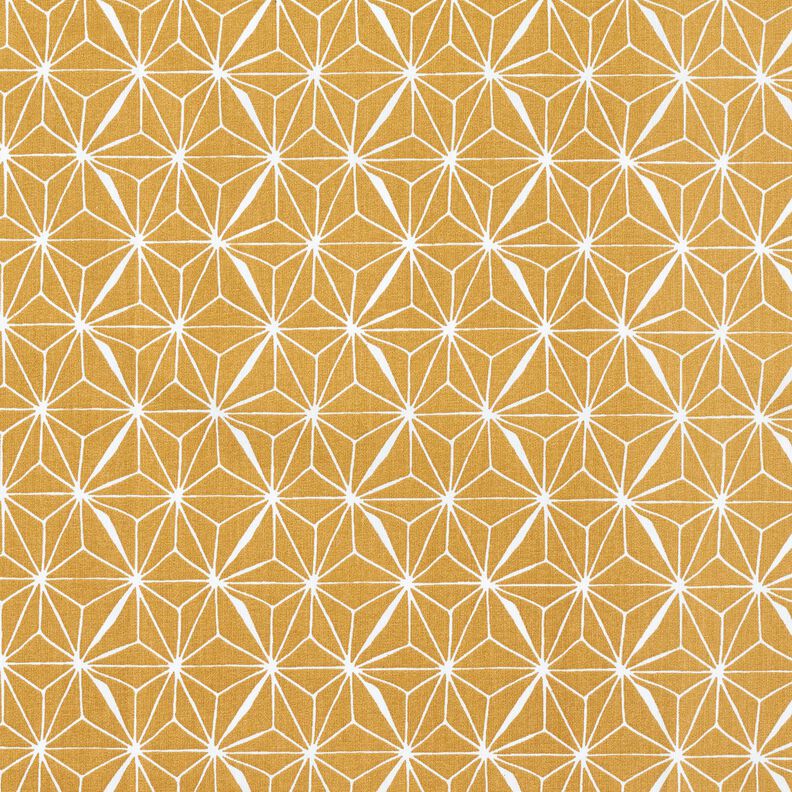 Coton enduit Étoiles graphiques – moutarde/blanc,  image number 1