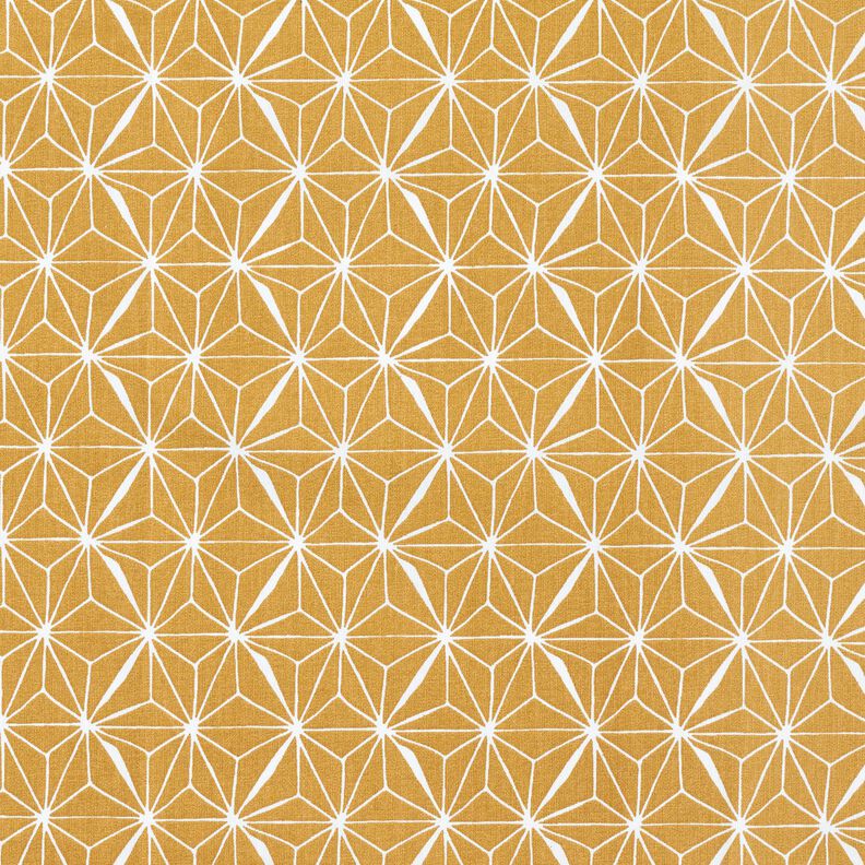 Coton enduit Étoiles graphiques – moutarde/blanc,  image number 1