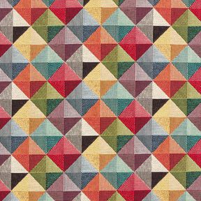 Tissu décoratif Gobelin losanges rétro colorés, 