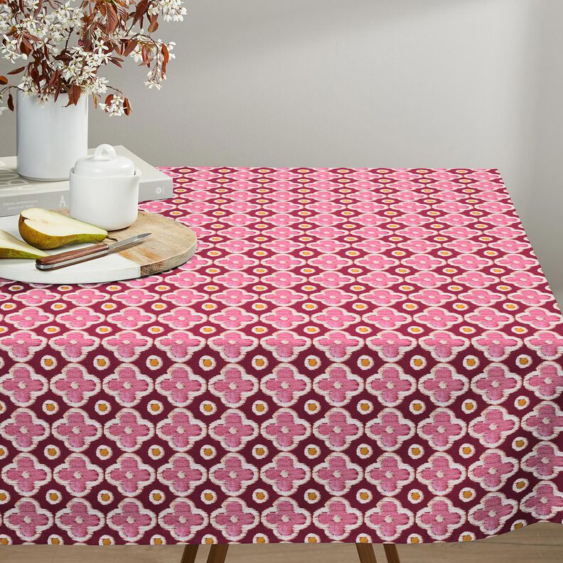 Tissu de décoration Canvas Aspect broderie – rouge bordeaux/rose vif, image number 7