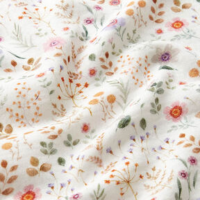 Tissu double gaze de coton Prairie fleurie multicolore Impression numérique – écru, 