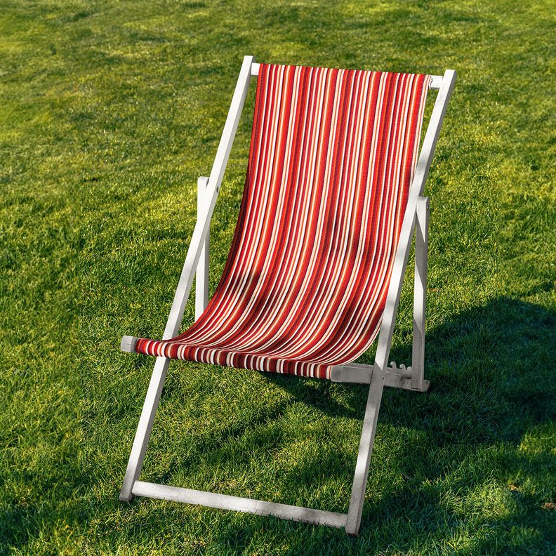 Extérieur Tissu pour chaise longue Rayures verticales 44 cm – rouge foncé/orange,  image number 4