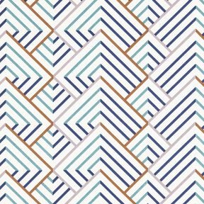 Tissu de décoration Semi-panama losanges modernes – blanc/bleu, 