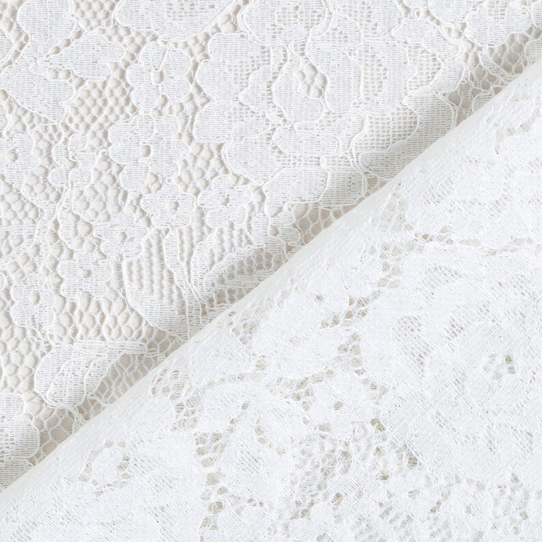 Tissu fin en dentelle Motif floral – blanc,  image number 6
