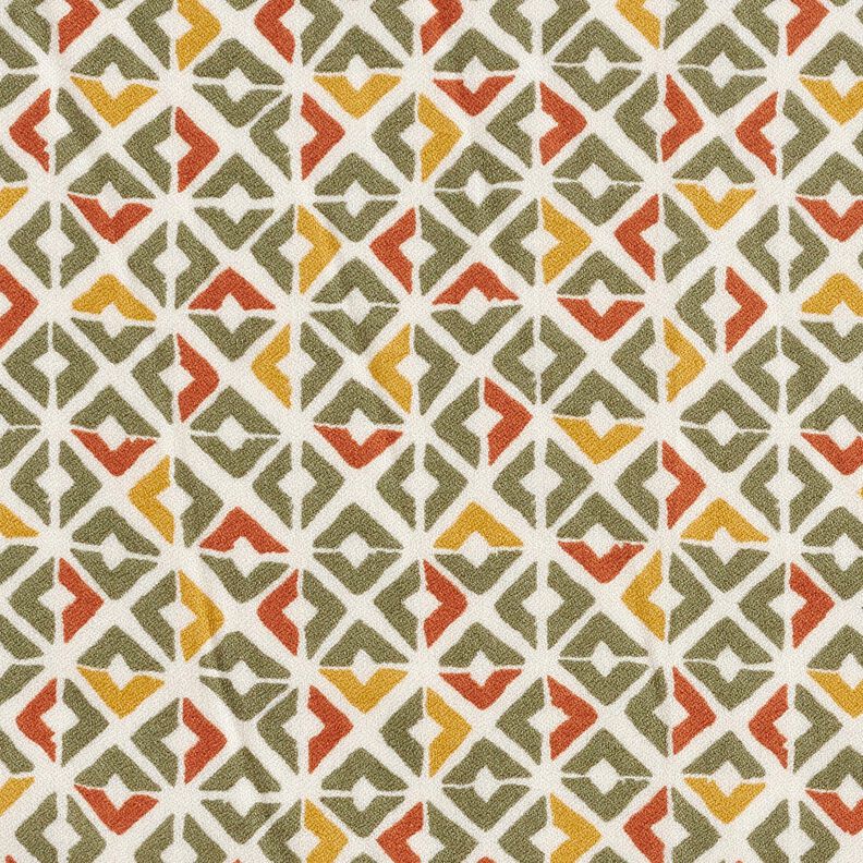Crêpe de viscose Losanges rétro – beige/kaki,  image number 1