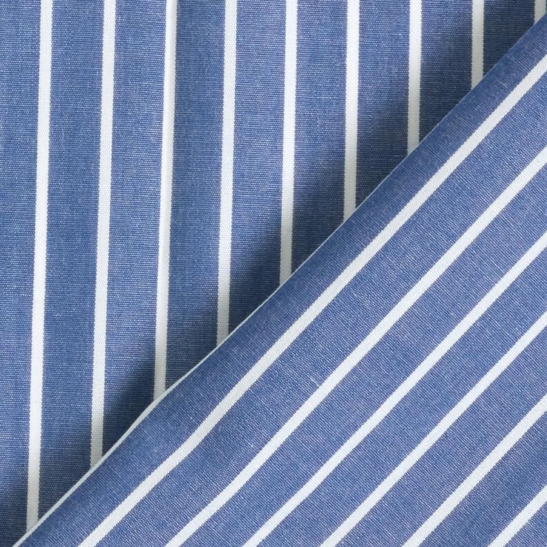 Tissu de coton Rayures – bleu jean/blanc, image number 4