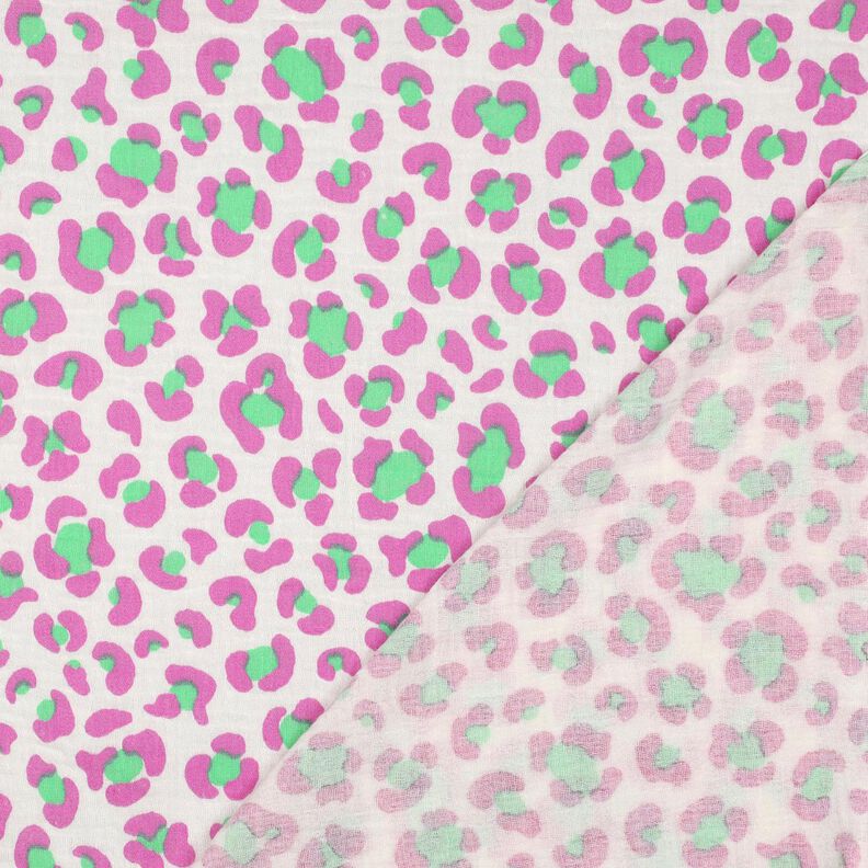 Tissu double gaze de coton imprimé léopard coloré | Poppy Fabrics – ivoire/vert clair, image number 4