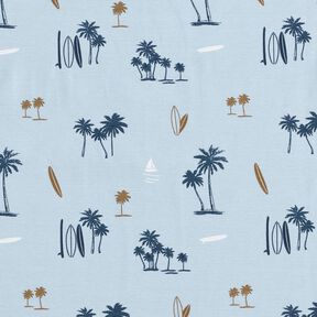 Jersey coton Sentiment d'Hawaï – bleu argenté, 
