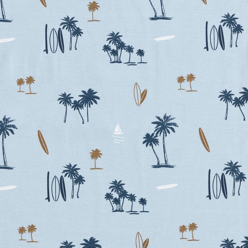 Jersey coton Sentiment d'Hawaï – bleu argenté,  image number 1