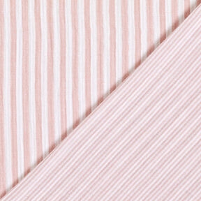 Tissu double gaze de coton Double face Rayures – vieux rose/blanc, 