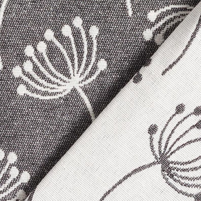 Tissu d’ameublement Jacquard Fleurs de pissenlit – gris,  image number 4