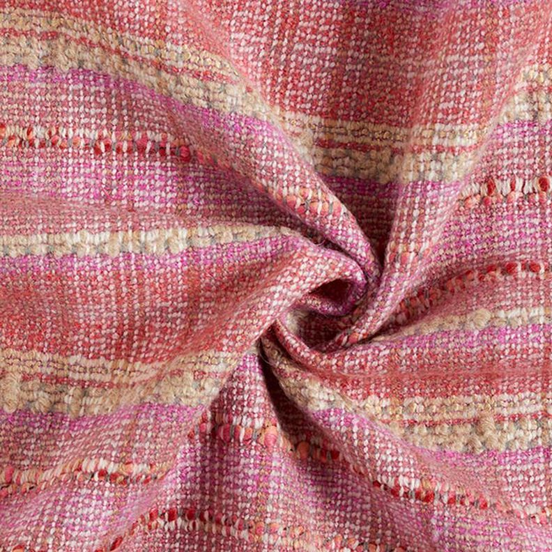 Tissu pour manteau laine mélangée bouclée – rose vif,  image number 3