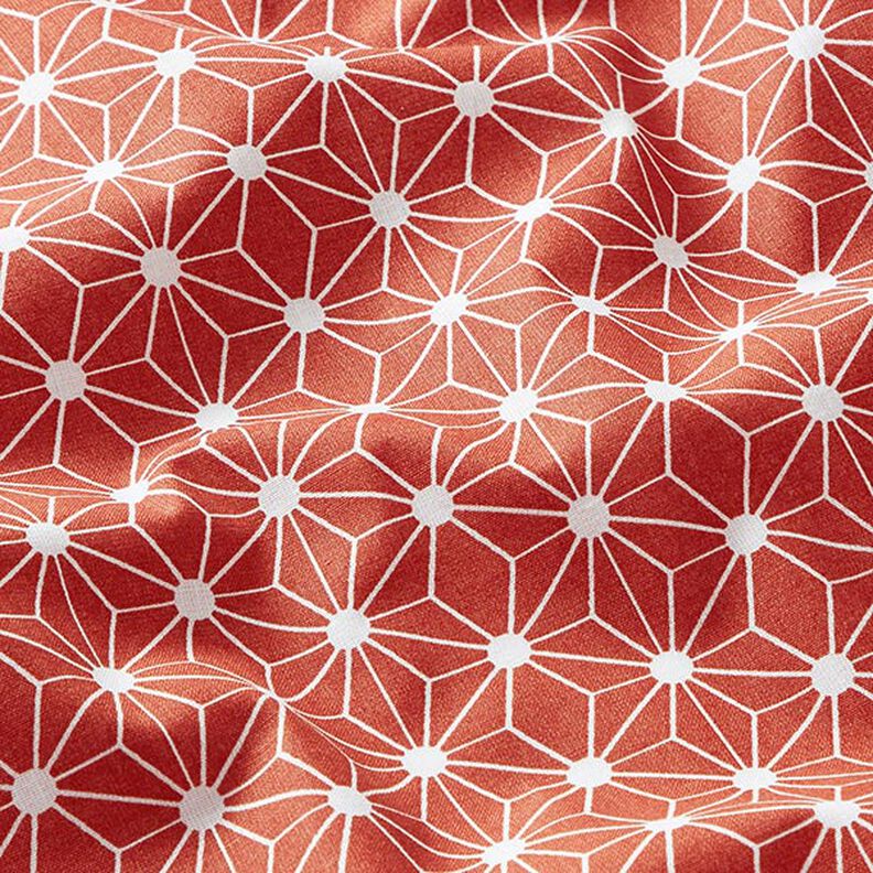 Tissu en coton Cretonne Étoile graphique – rouge,  image number 2
