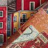 Tissu de décoration Gobelin Petite ville colorée – carmin/bleu,  thumbnail number 4