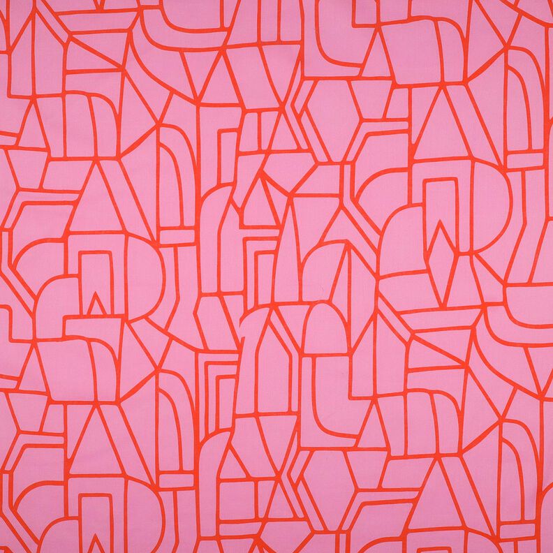 Voile de coton Town | Nerida Hansen – violet pastel/rouge feu,  image number 1