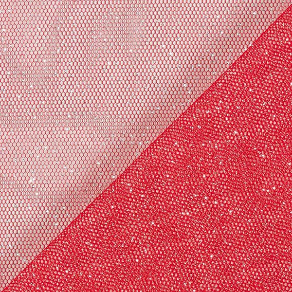 Tissu tulle scintillant – rouge/argent,  image number 5