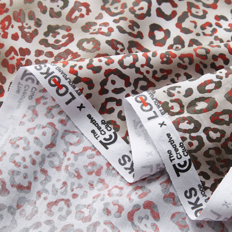 GOTS Popeline coton Motif léopard | TCC x LOOKS by Wolfgang Joop – carmin/taupe clair,  image number 4