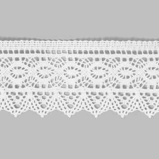 Dentelle au fuseau, mercerisée - blanc, 