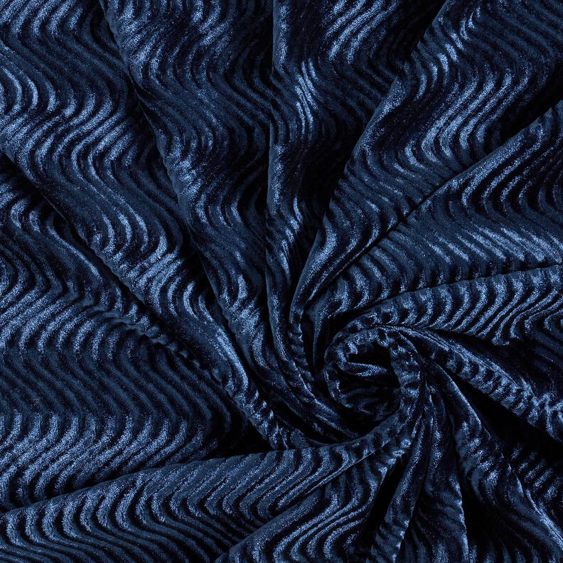 Velours stretch gaufré – bleu marine,  image number 3