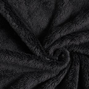 Fourrure synthétique Tissu peluche uni – noir, 